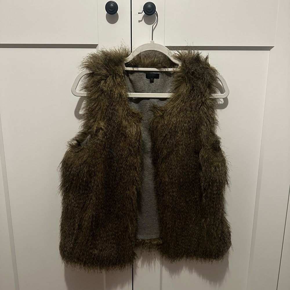J Crew Faux Fur Vest in Brown
